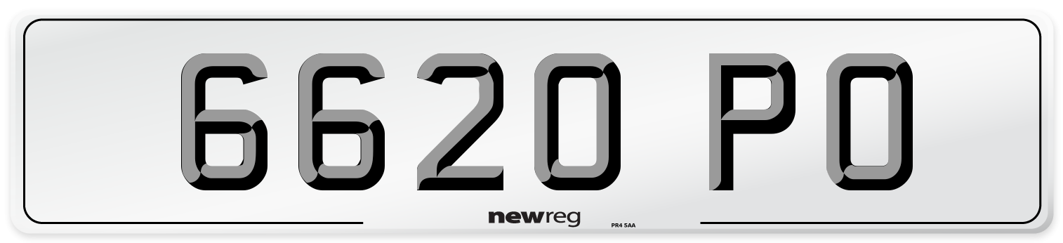 6620 PO Number Plate from New Reg